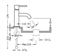 MONOMANDO LAVABO STUDY COLORS TRES GRIFERIA